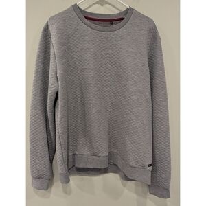 Guide London Grey Quilted Texture Crew Sweatshirt Size Large